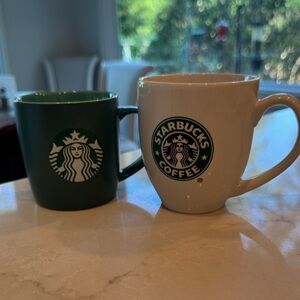 Starbucks Green and White Logo Mugs